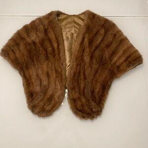 Vintage REAL Mink Fur Stole/Shrug/Shawl/Wrap/Cape, Circa 1970's.